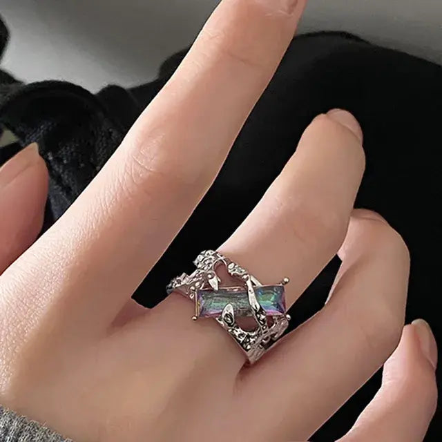 Gothic Red Glaze Butterfly Ring