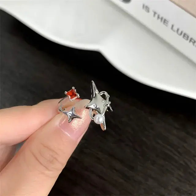 Gothic Red Glaze Butterfly Ring