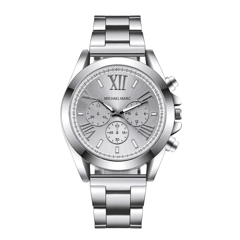 New Fashion Steel Band Men's Quartz Hand Watch