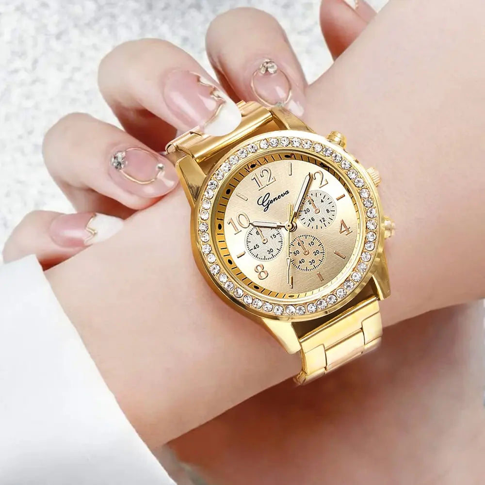 6-Piece Luxury Women's Watch and Jewelry Set