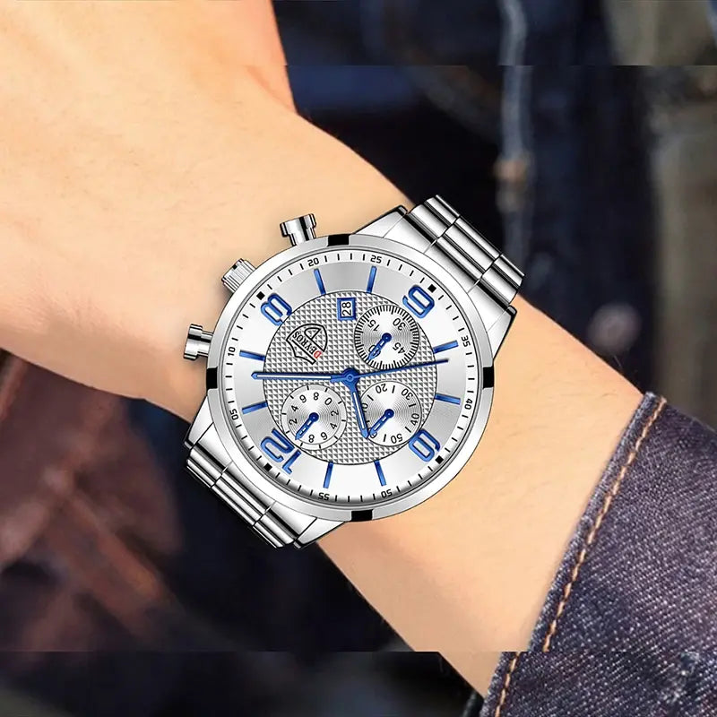 Luxury Business Men's Stainless Steel Quartz Watch
