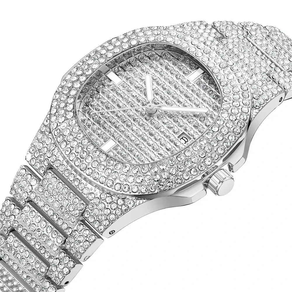 Luxury Iced Out Diamond Quartz Watch