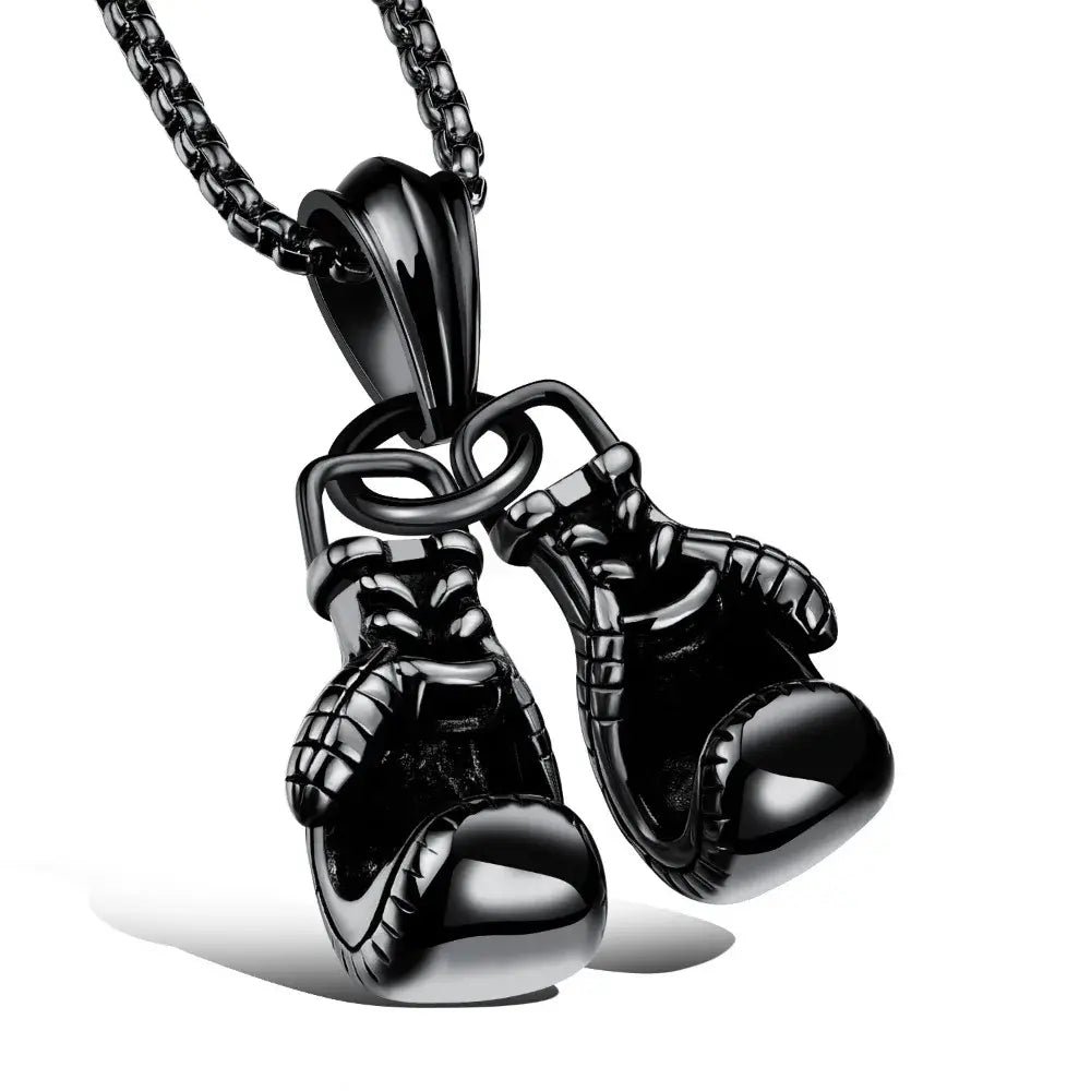 Sport Fitness Jewelry Double Boxing Glove Pendant Necklace Chic Men Hiphop Chain Necklace Cool Male Jewellery