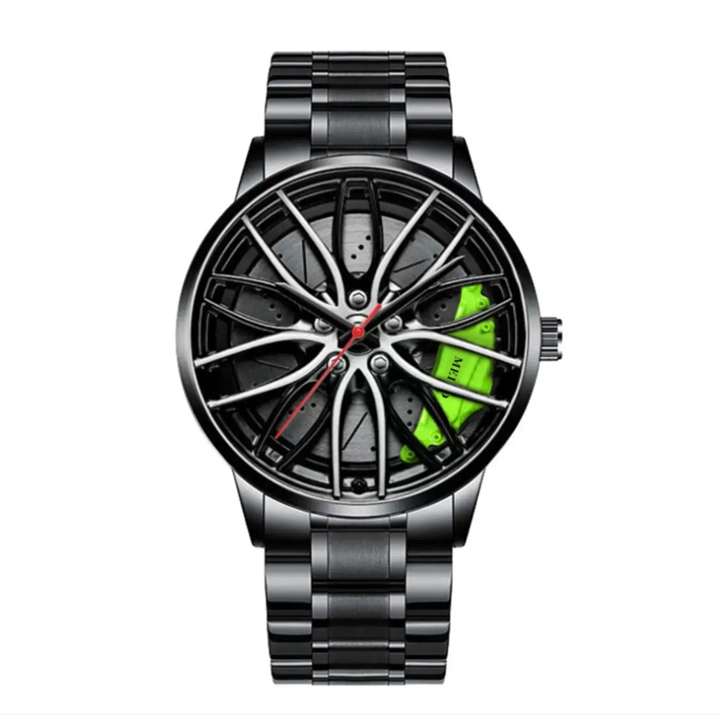 Car Watches For Men,Waterproof Stainless Steel Quartz Wrist Watch Sports Men’s Watches With Car Wheel Rim Hub Design