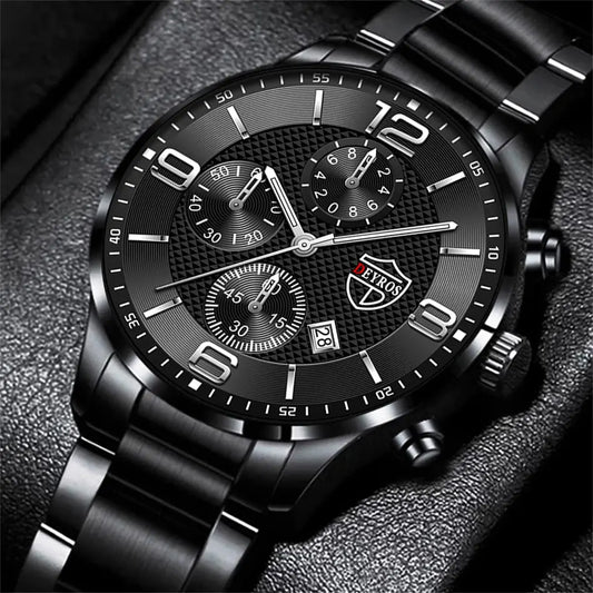 reloj hombre Luxury Business Men Watchs Stainless Steel Quartz WristWatch Male Leather Calendar Luminous Clock relogio masculino